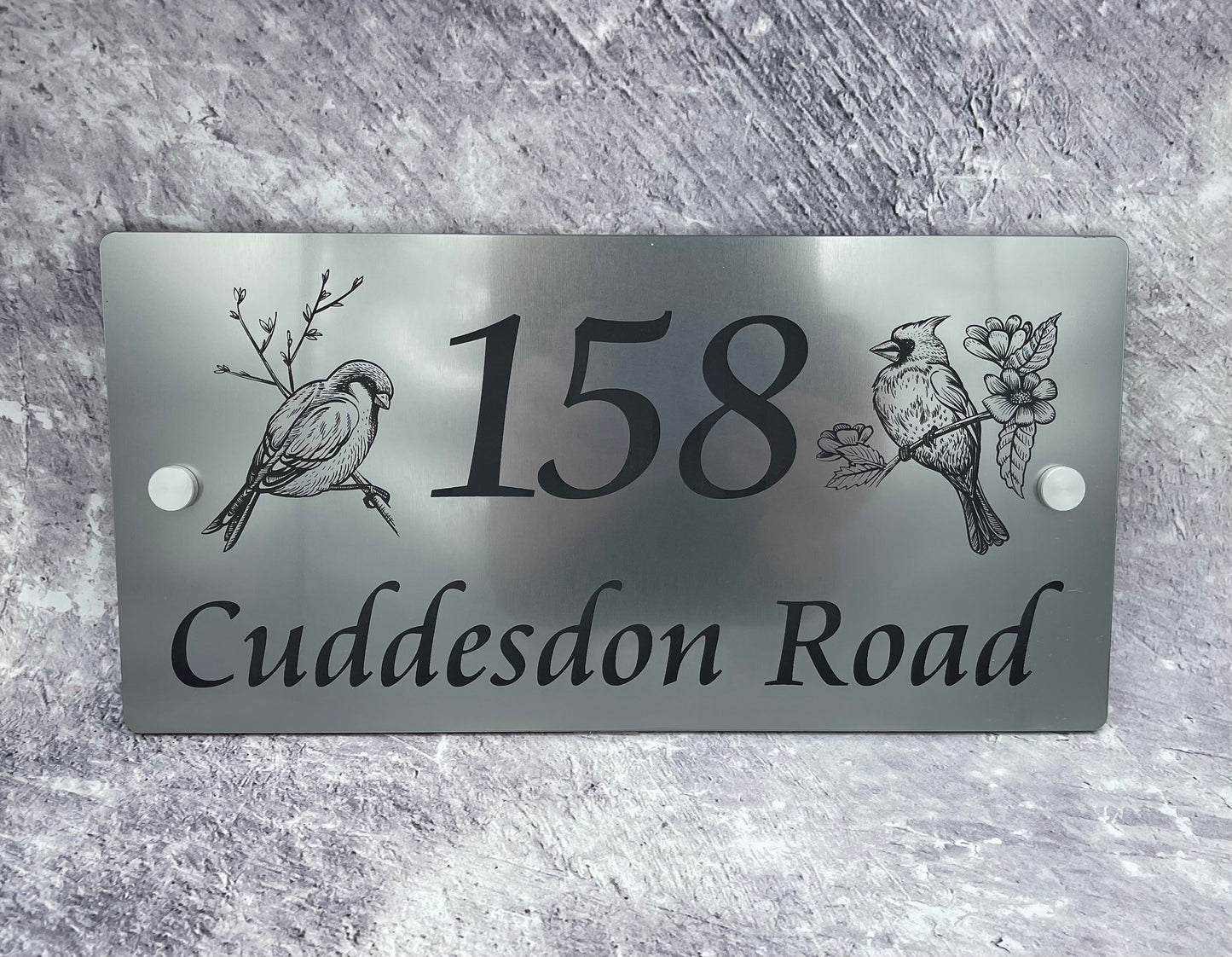 House Sign - Acrylic Laminate - Black lettering on white background