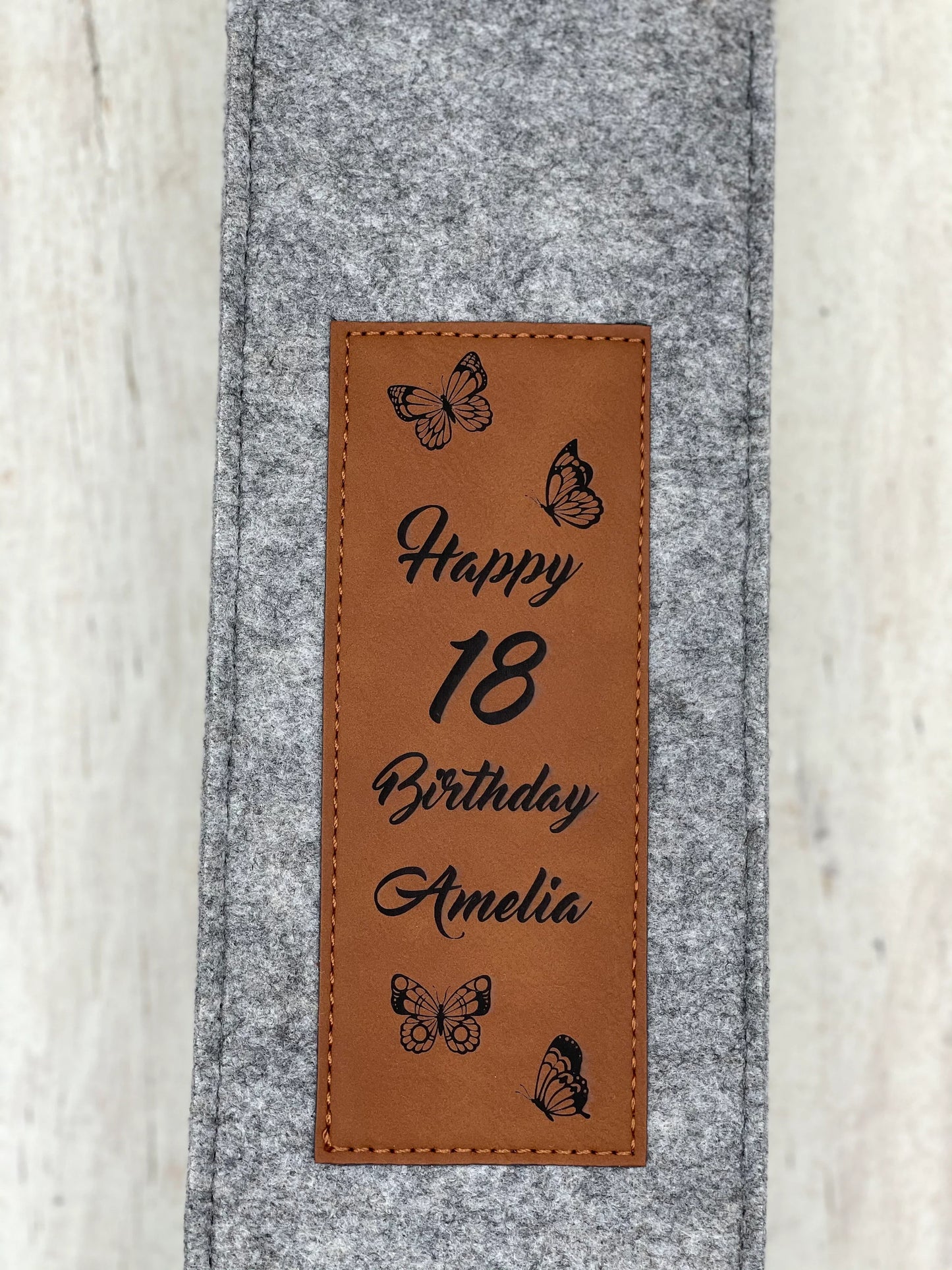 Personalised Butterflies Birthday,wedding or anniversary Flannel Wine Tote