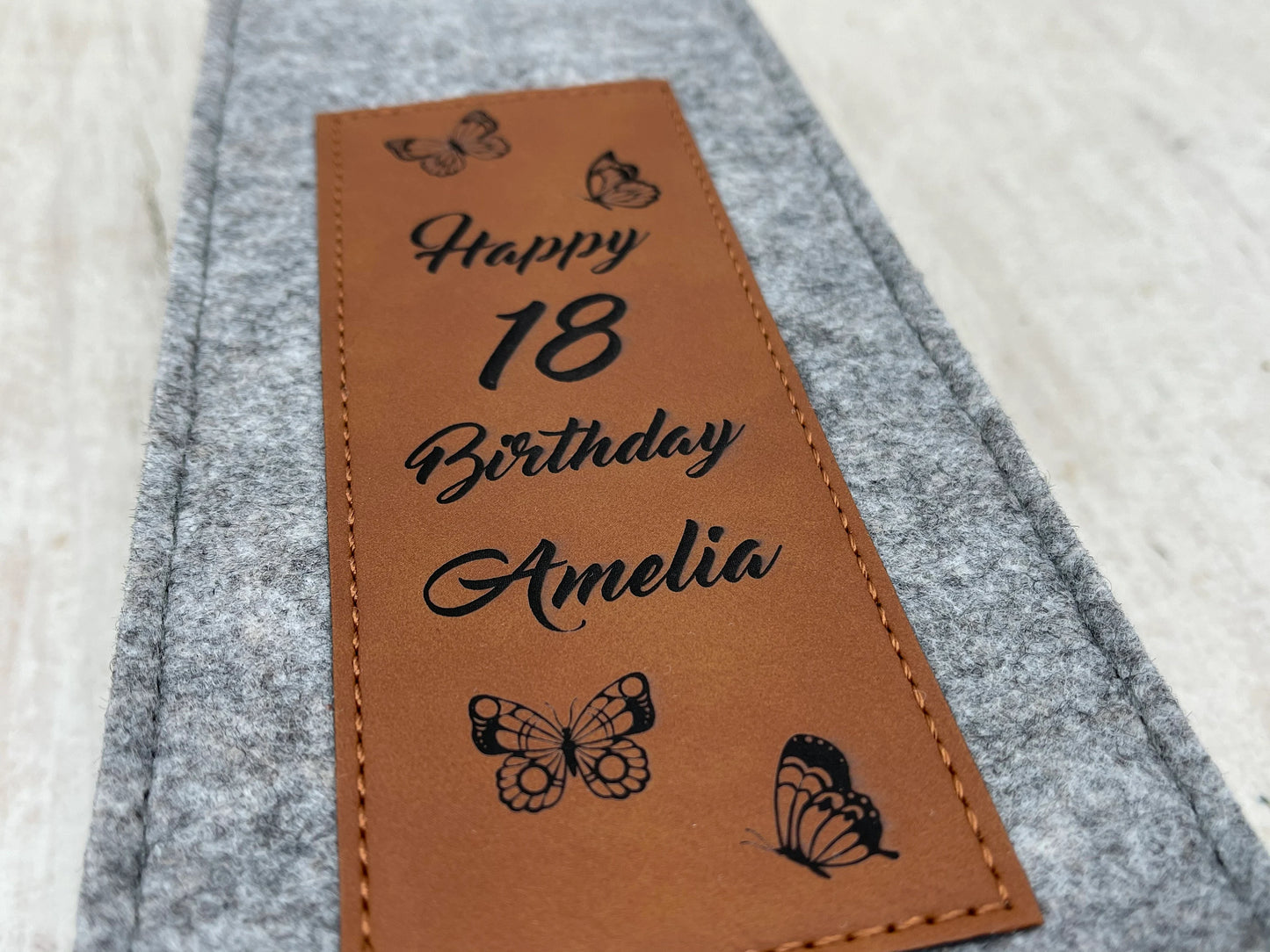 Personalised Butterflies Birthday,wedding or anniversary Flannel Wine Tote